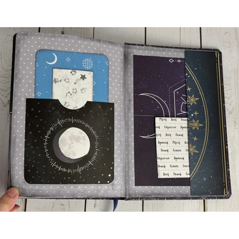 Handmade Celestial Junk Journal Night Sky Moon Stars Constellation Scrapbook